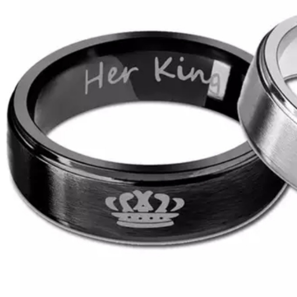 Jewelry - 🍃🌺 "HER KING" BLACK STAINLESS STEEL RING